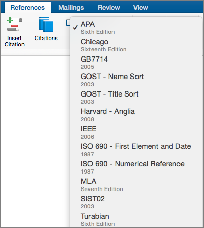 add citations to document in word for mac 2011
